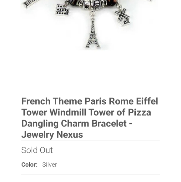 French/Paris Themed Charm Bracelet - Picture 3 of 3